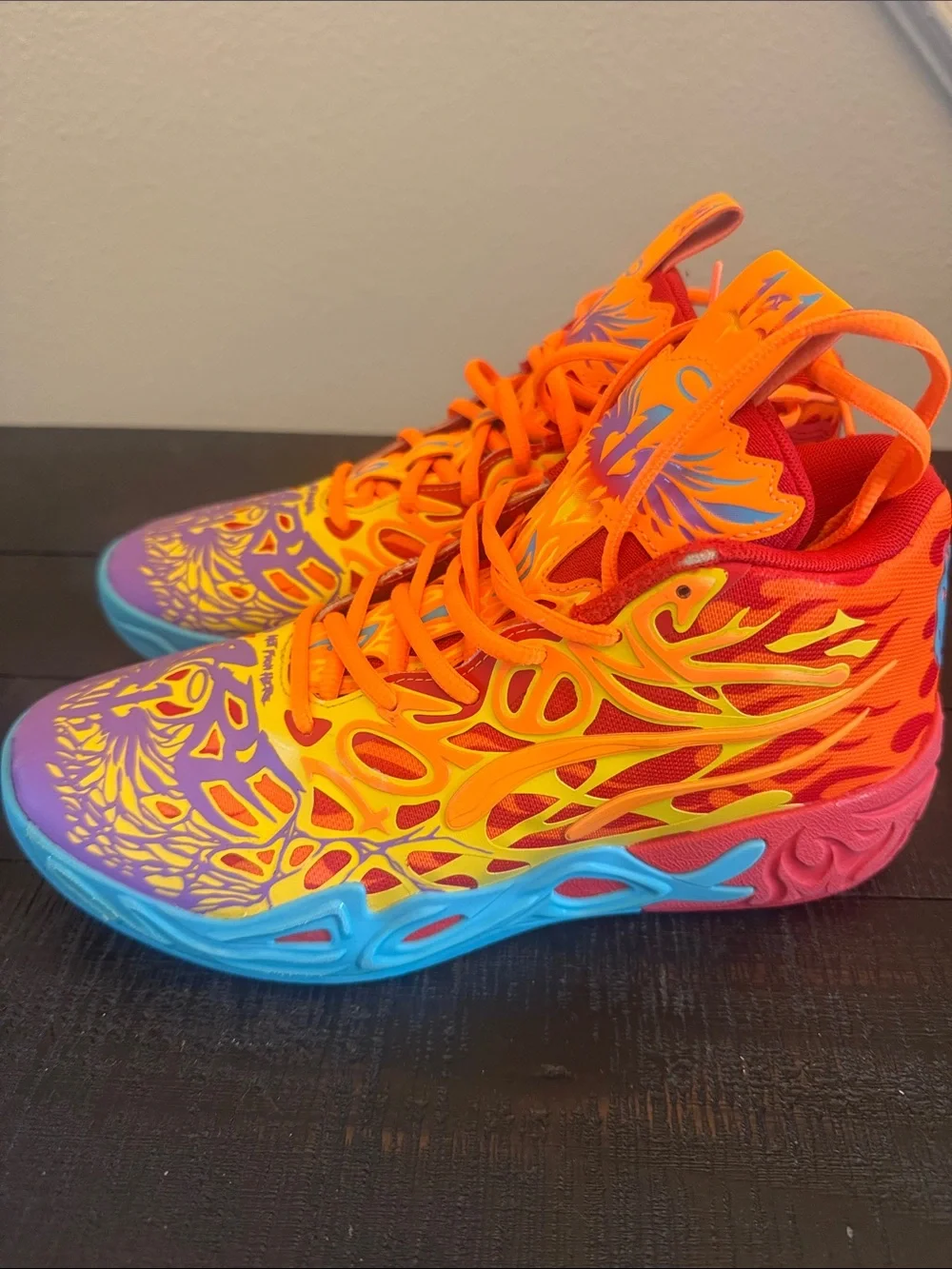 Puma Men's Multicolor Orange/Purple/Blue High-Top Sneakers